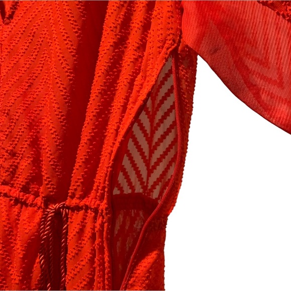 NWT Brilliant Red Sheer Patterned Maxi Dress - Picture 8 of 15